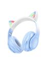 Słuchawki bezprzewodowe nauszne Hoco W42 Kocie Uszy krystaliszny niebieski