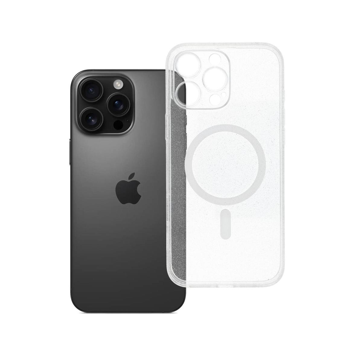 Futerał do iPhone 16 PRO MAX Clear Mag Cover (STR / CAMERA PROTECTION) zgodny z MagSafe  transparentny glitter