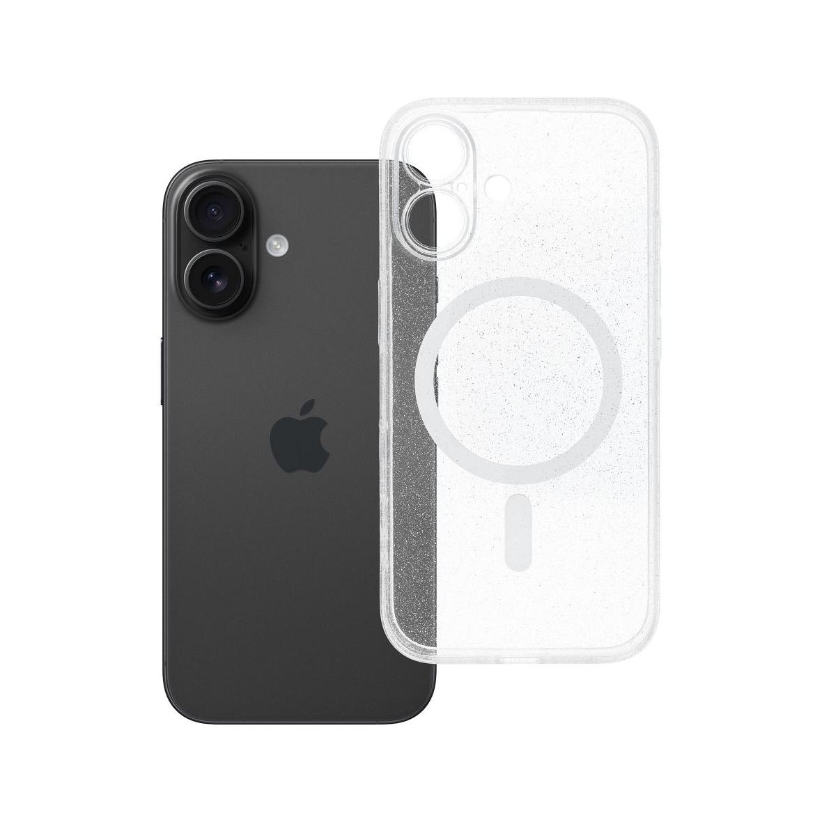 Futerał do iPhone 16 Clear Mag Cover (STR / CAMERA PROTECTION) zgodny z MagSafe  transparentny glitter