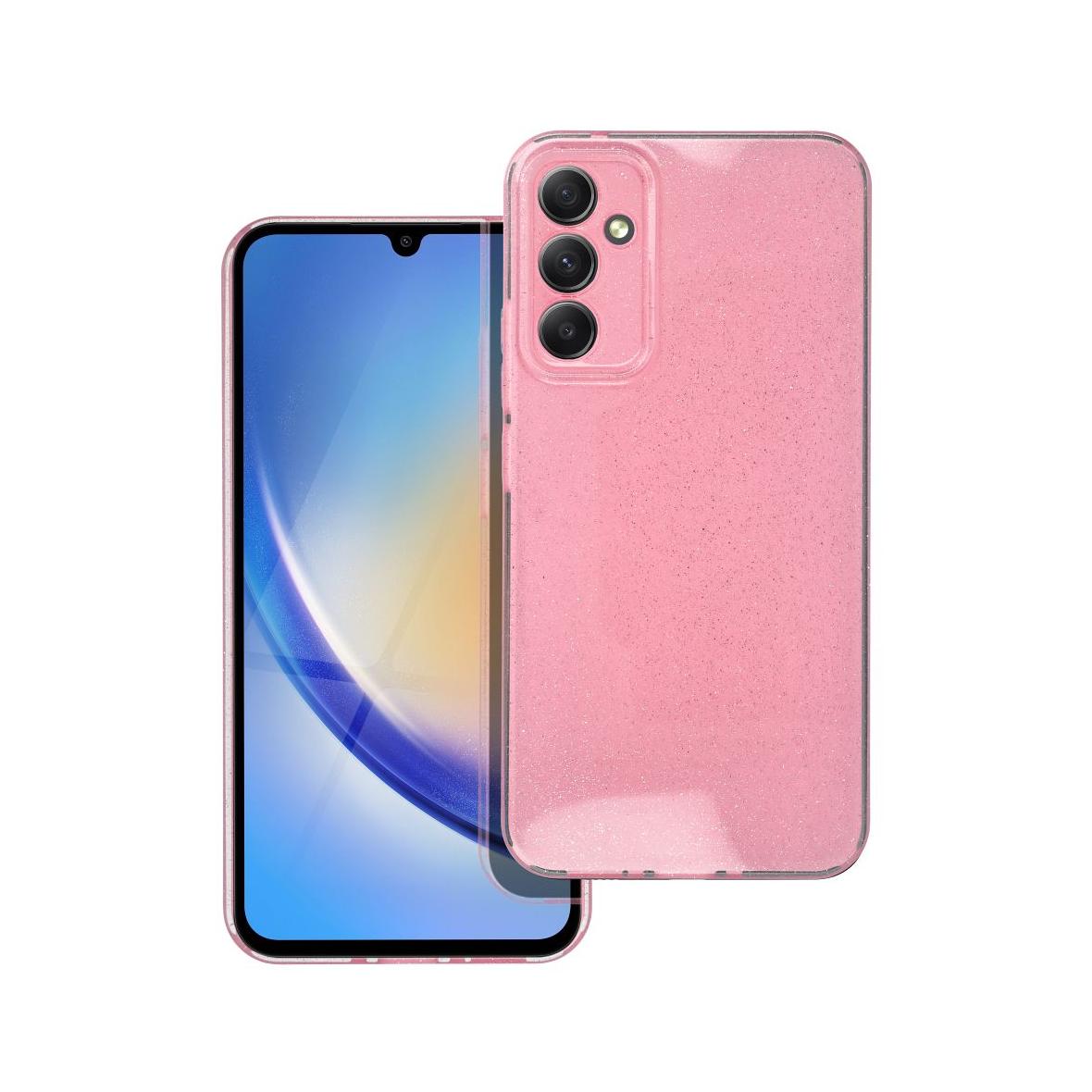 Futerał do Samsung A34 5G Clear Case 2 mm Blink różowy