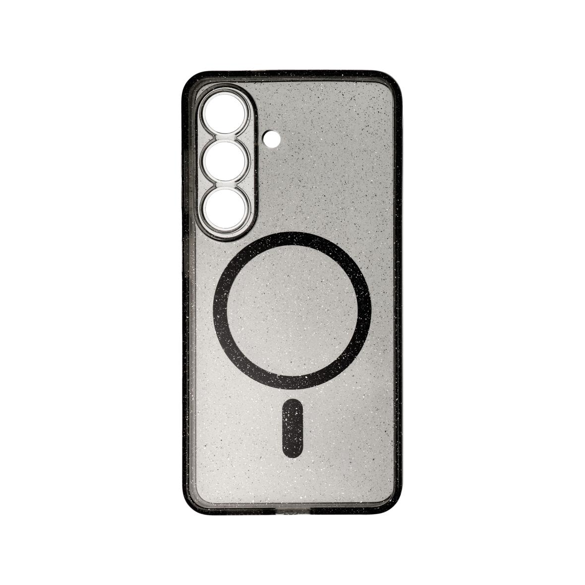 Futerał do Samsung S26 Clear Mag Cover (STR / CAMERA PROTECTION) zgodny z MagSafe czarny glitter