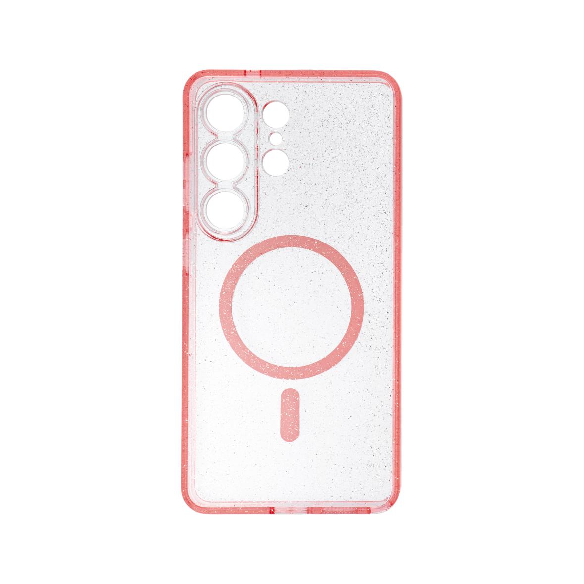 Futerał do Samsung S26 ULTRA Clear Mag Cover (STR / CAMERA PROTECTION) zgodny z MagSafe różówy glitter