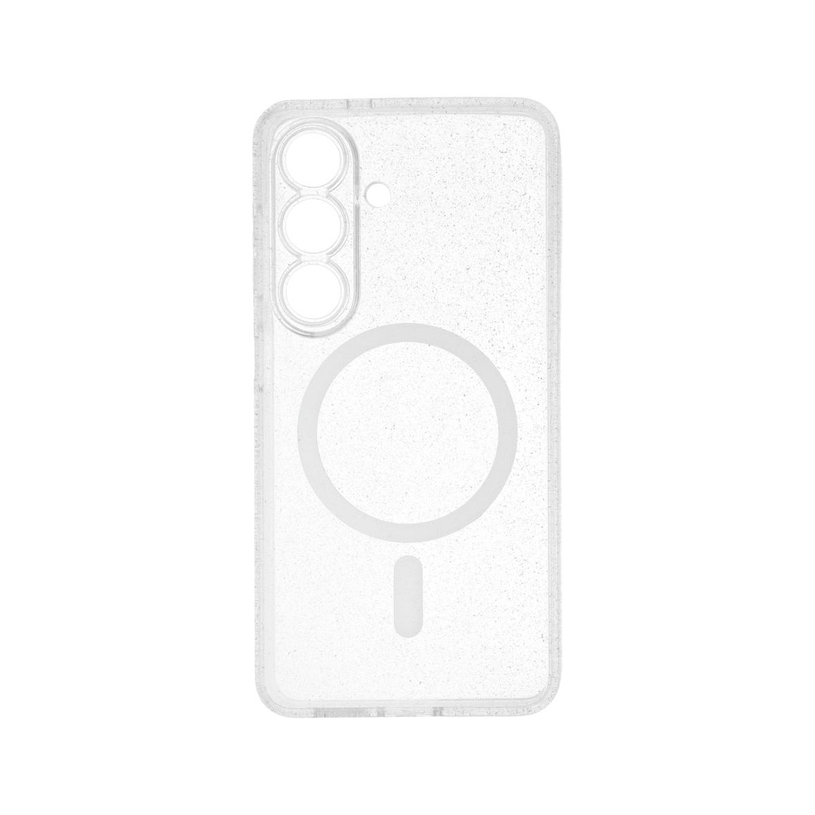 Futerał do Samsung S26 Clear Mag Cover (STR / CAMERA PROTECTION) zgodny z MagSafe transparentny glitter