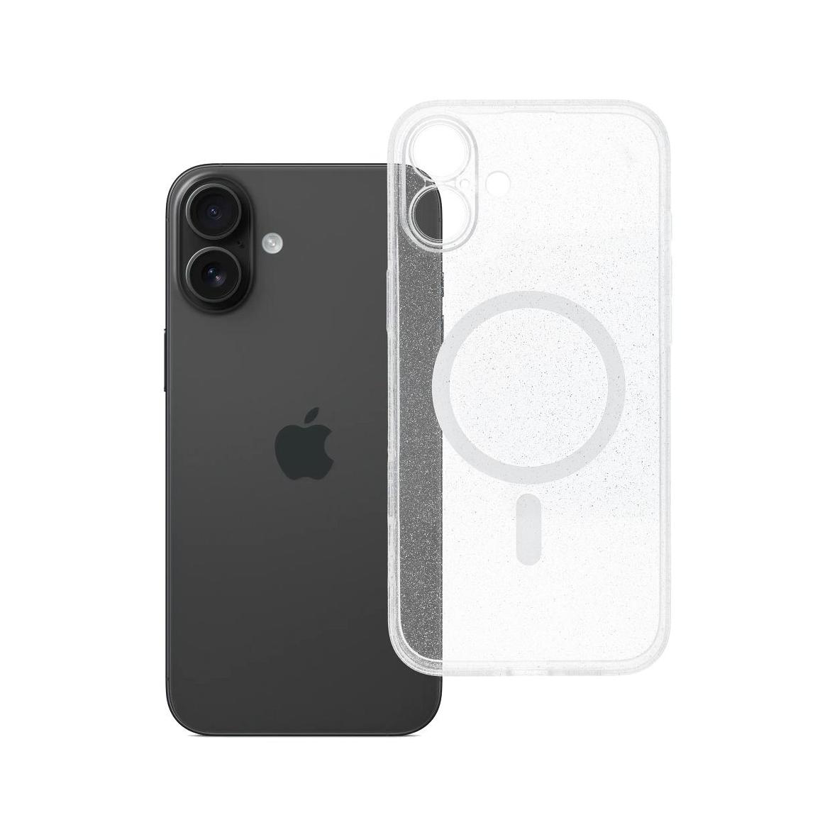 Futerał do iPhone 16 PLUS Clear Mag Cover zgodny z MagSafe (camera protection) transparentny glitter