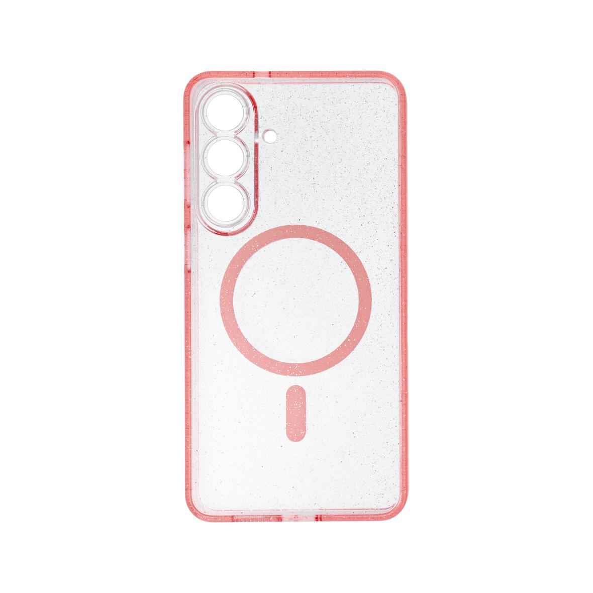 Futerał do Samsung S26 PLUS Clear Mag Cover (STR / CAMERA PROTECTION) zgodny z MagSafe różówyglitter