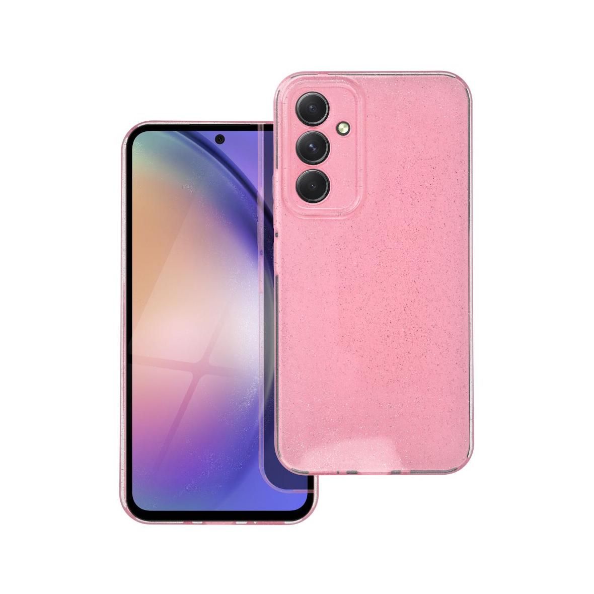 Futerał do Samsung A54 5G Clear Case 2 mm Blink różowy