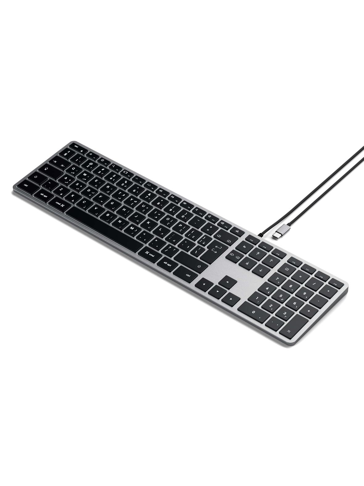 Klawiatura przewodowa USB C QWERTY Satechi Slim W3 Wired ST-UCSW3M szara