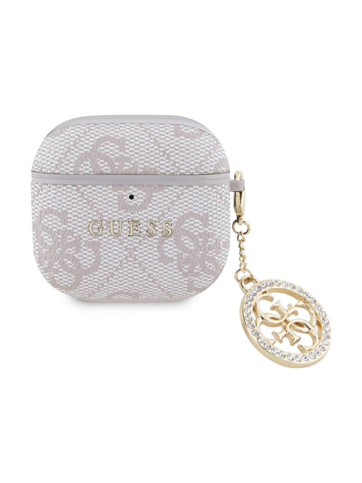 GUESS futerał do APPLE AirPods 4 GUA4P4E4CDP (PU 4G W/ Strass Charm) różowy