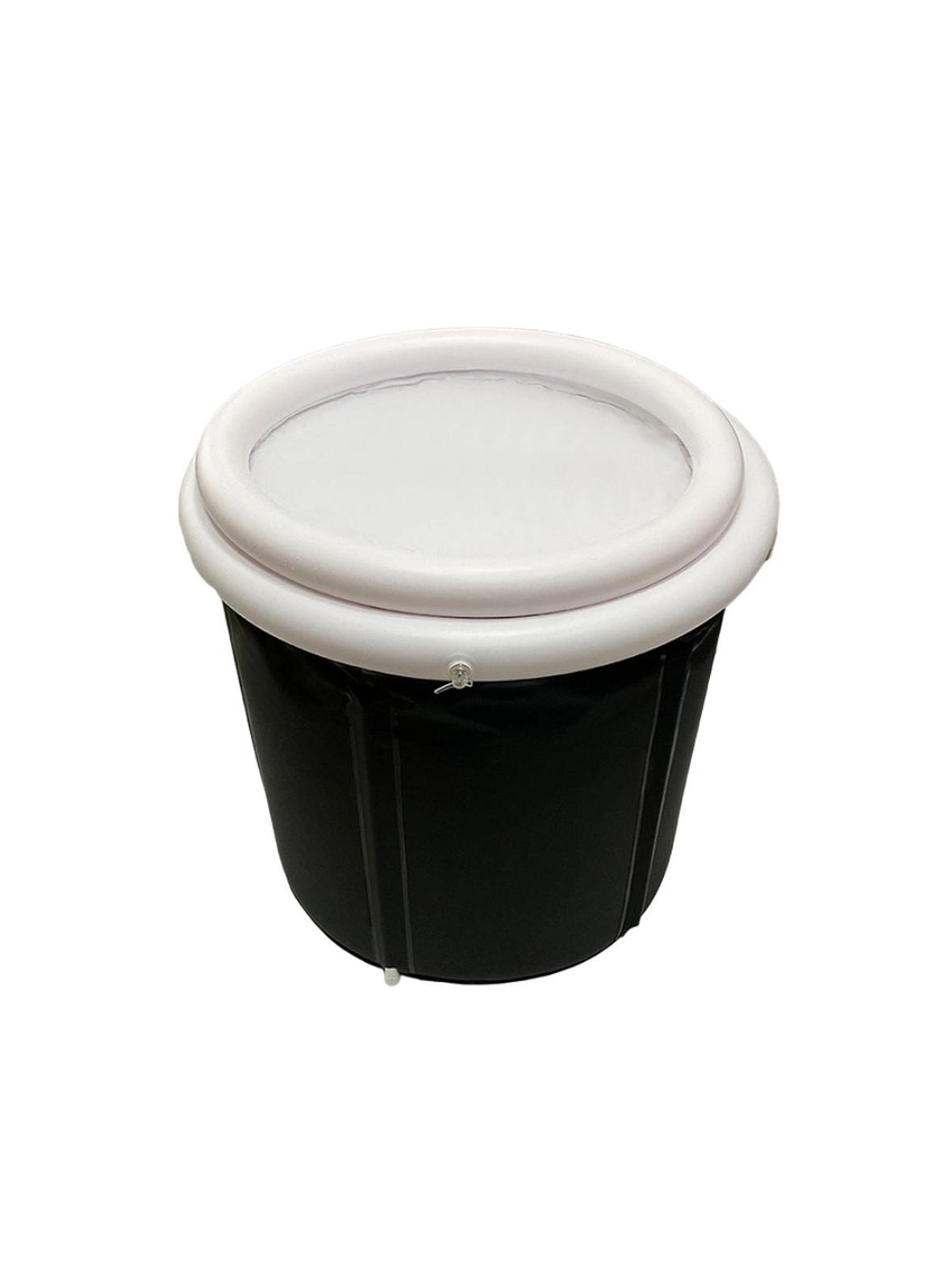 Składana przenośna dmuchana wanna balia do kąpieli morsowania 75 x 80 cm czarna