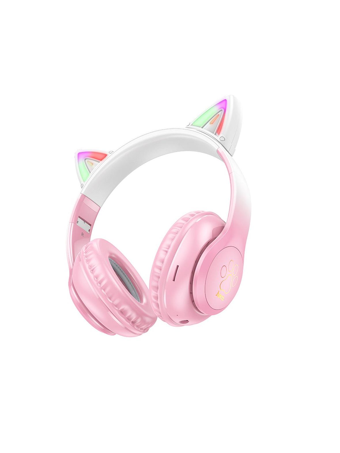 Słuchawki bezprzewodowe nauszne Hoco W42 Kocie Uszy kwiat wiśni