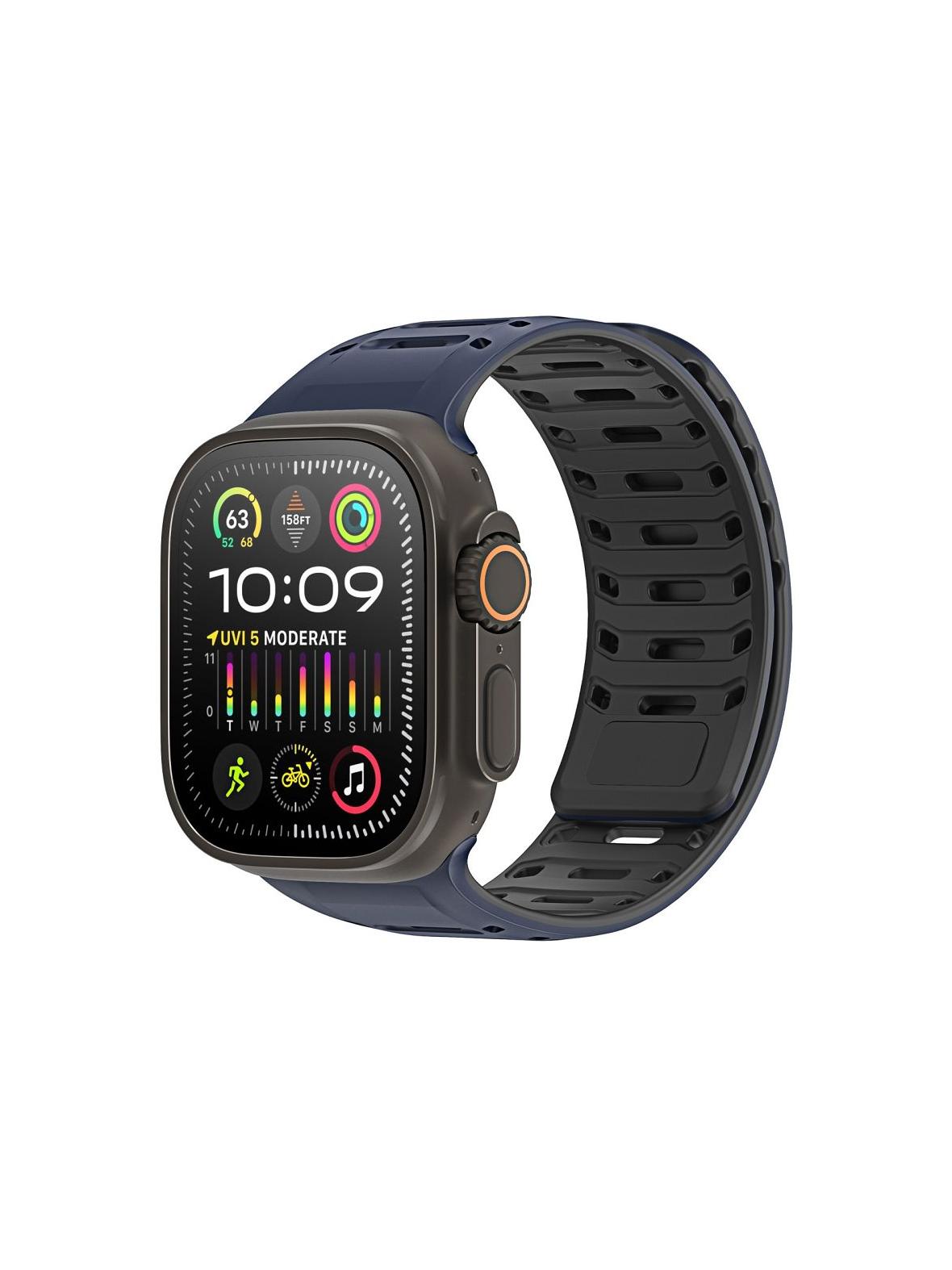 DUX DUCIS pasek CS magnetyczny silikonowy do Apple Watch 42/44/45/46/49 mm granatowo czarny