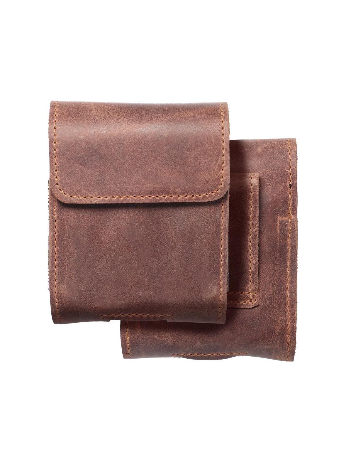 Kabura uniwersalna do paska skórzana ROYAL Crazy Horse pozioma rozmiar V do SAMSUNG FLIP 1 / 2 / 3 / 4 / HUAWEI P50 Pocket / MOTOROLA RAZR 5G brązowa