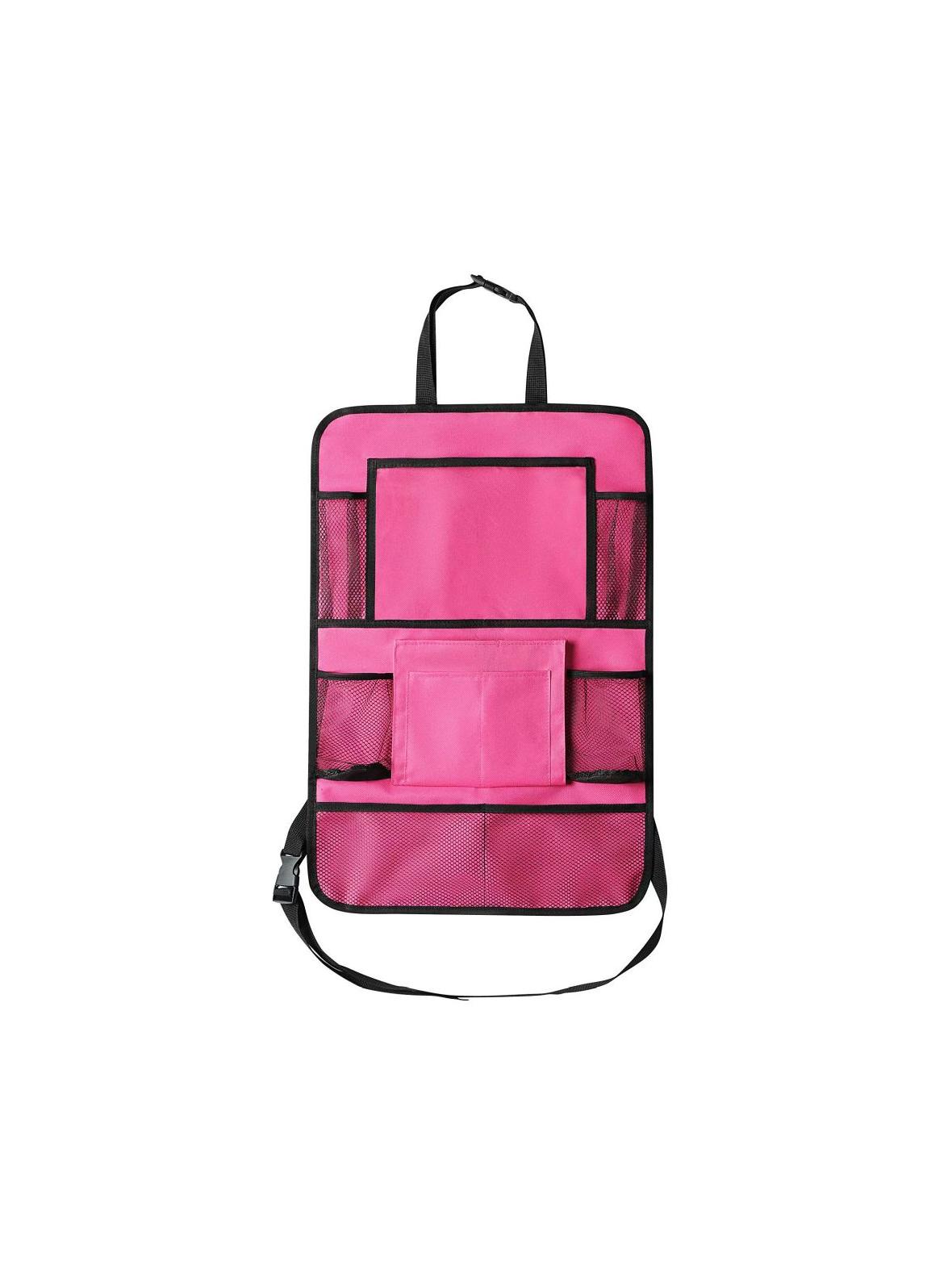 Organizer samochodowy na fotele przednie z przegródkami różowy