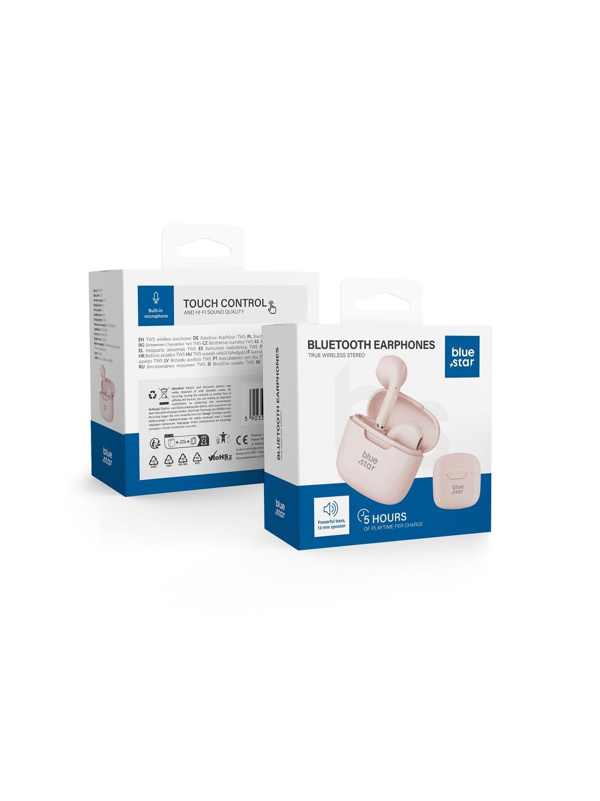 Słuchawki bezprzewodowe douszne Blue Star FI7 TWS pudrowy róż