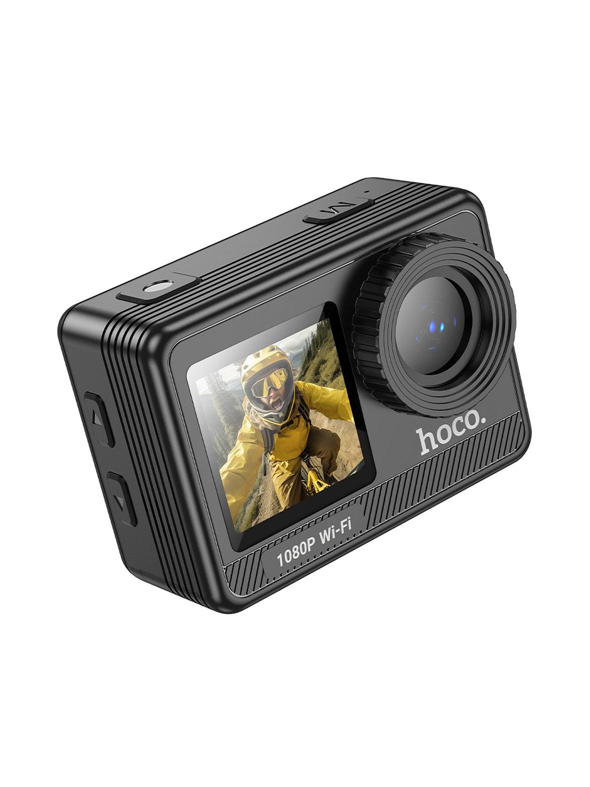 Kamera sportowa Hoco z dwoma wyświetlaczami 1,3" + 2" 1080P/30fps DV103 czarna