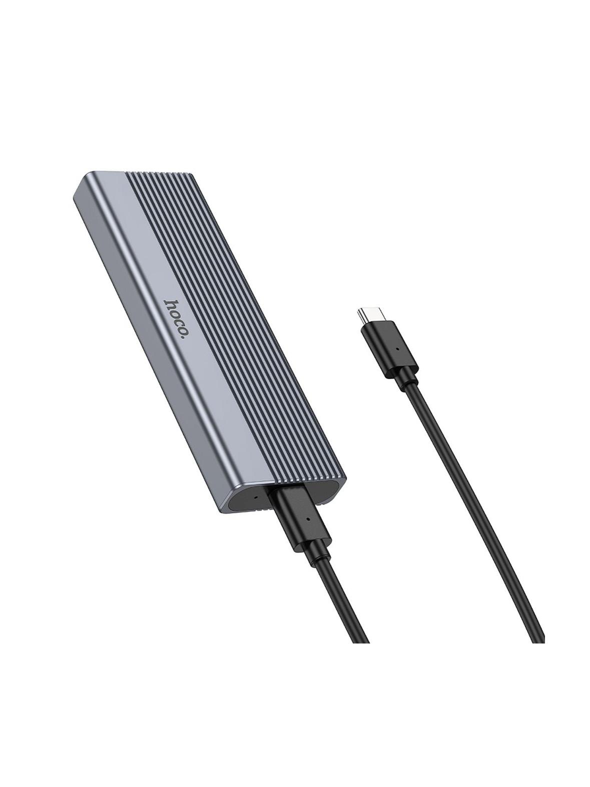 Obudowa do dysków Hoco SSD M.2 NVME M key B+M key do 4TB USB C USB3.2 / 10GBps HB47A szary