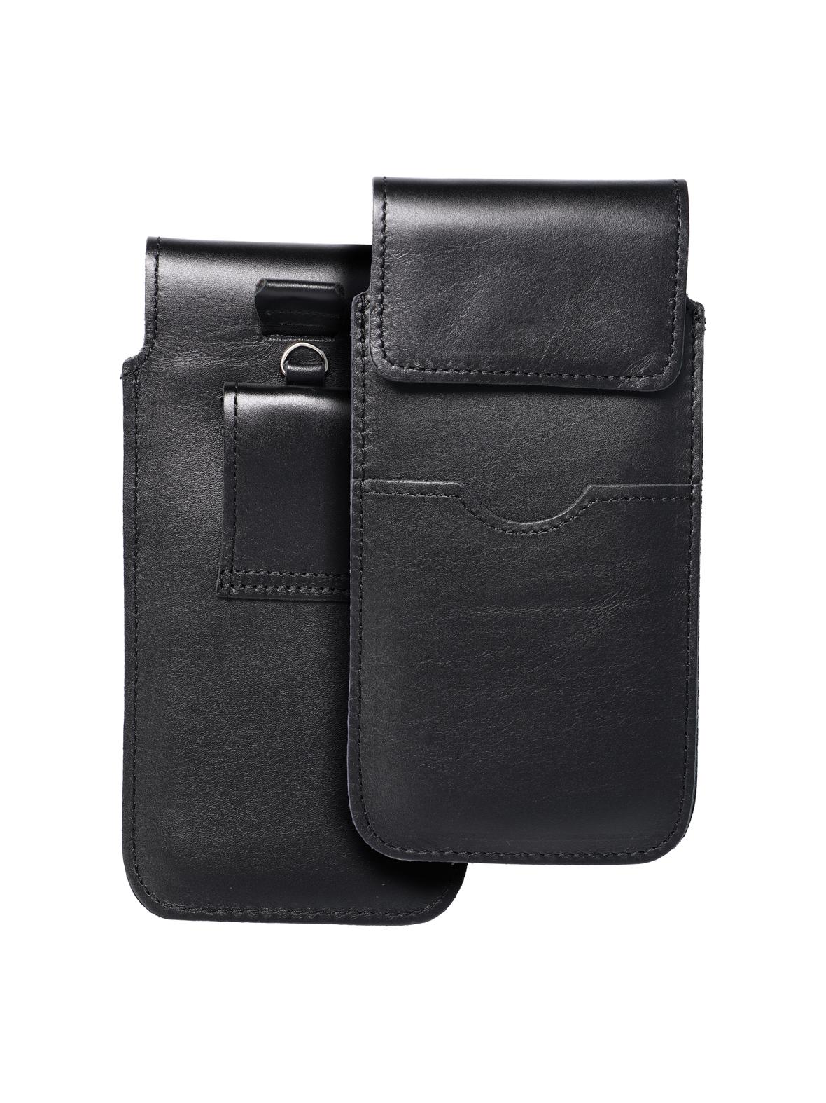 Skórzany futerał uniwersalny / wsuwka z klapką - ROYAL / czarny - Rozmiar 2XL - IPHONE 6 PLUS / SAMSUNG A52 / XIAOMI REDMI NOTE 10