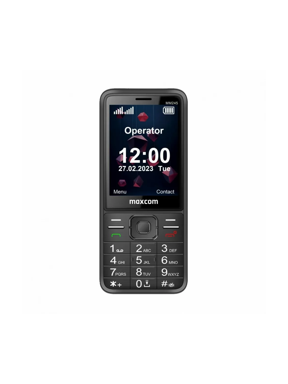 MAXCOM telefon dla seniora MM245 czarny