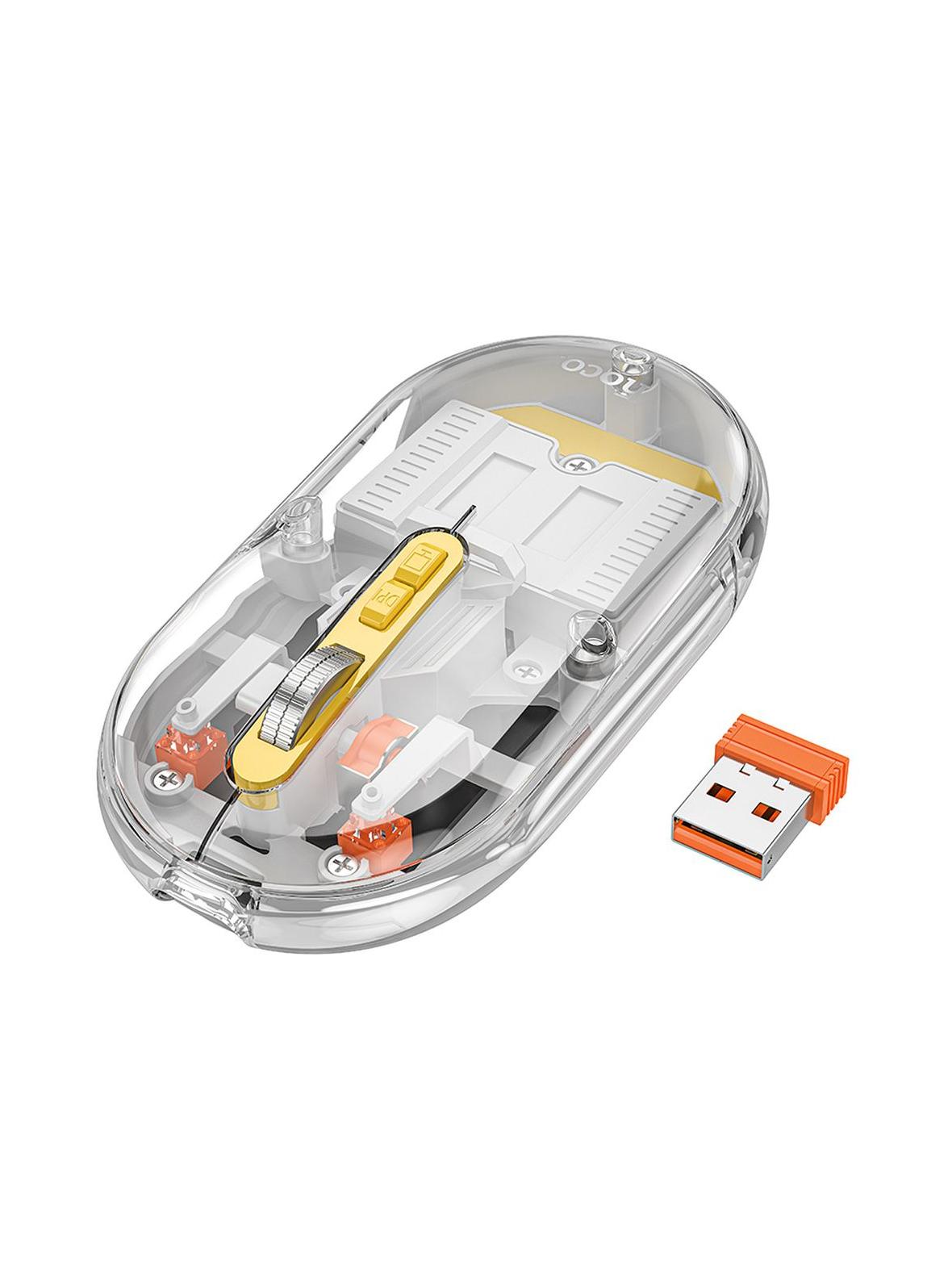 Myszka bezprzewodowa Hoco 2,4G 1600 dpi dual mode bluetooth GM35 szara