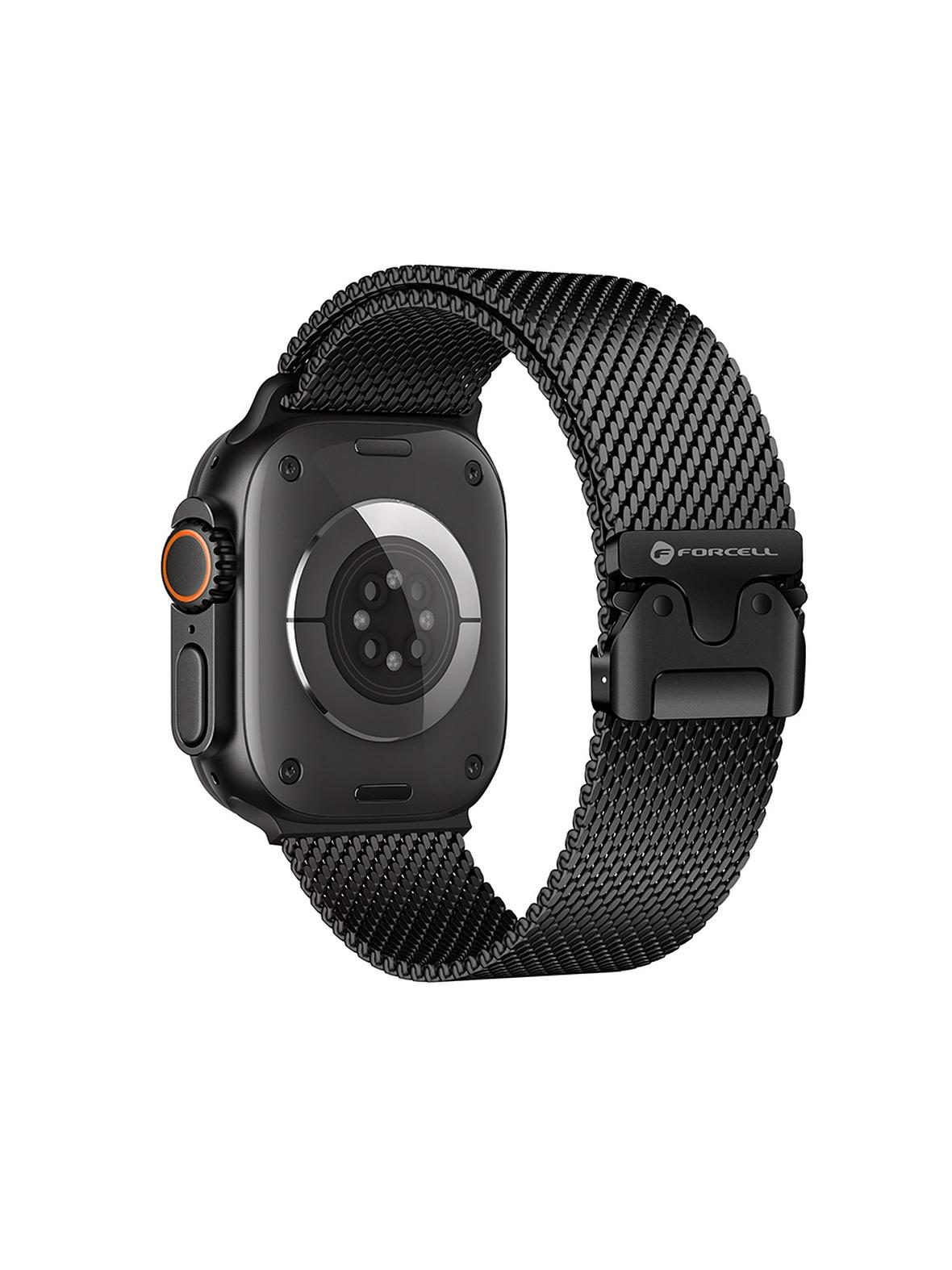 Pasek do Apple Watch Forcell F-Design FA11 zatrzask stal 38 / 40 / 41 mm czarny