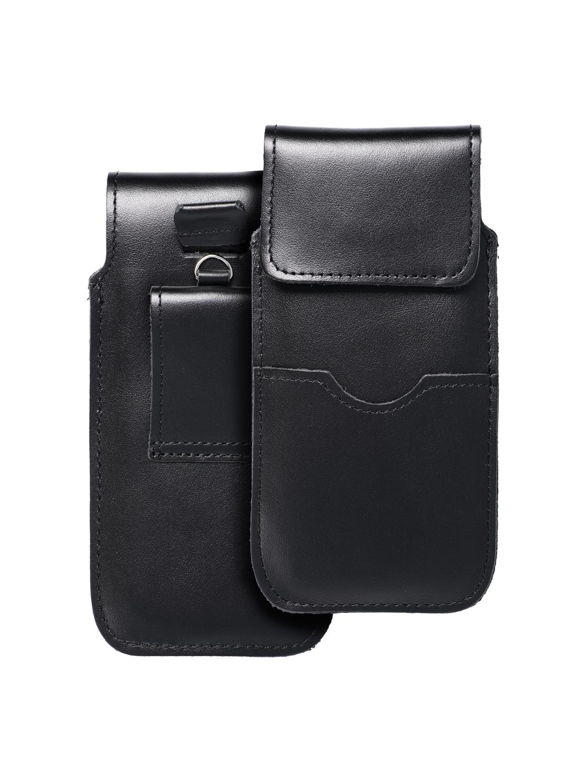 Skórzany futerał uniwersalny / wsuwka z klapką - ROYAL / czarny - Rozmiar L - IPHONE 6 / 7 / 8