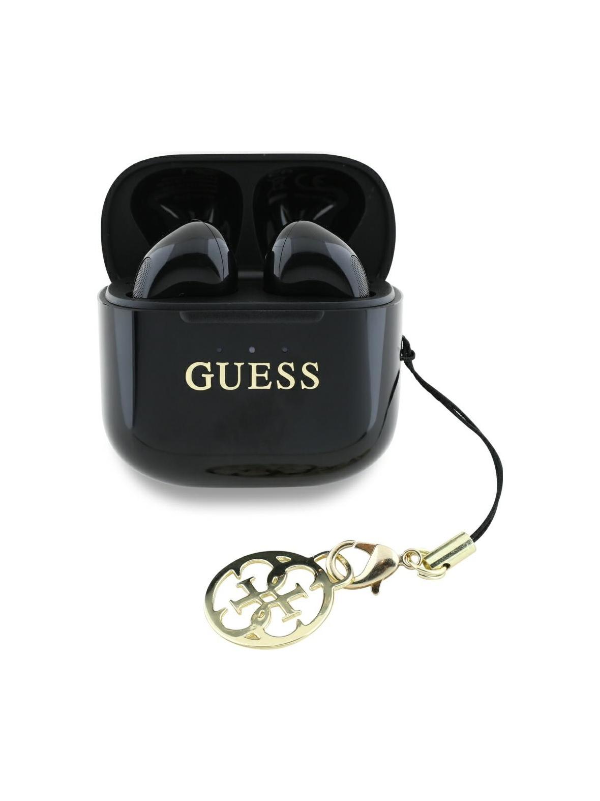 Słuchawki bezprzewodowe douszne Guess TWS Effect Printed Classic Logo & Charm czarne