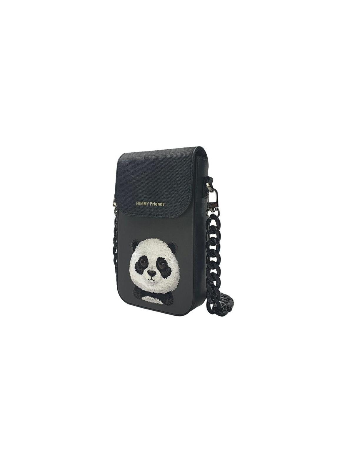 NIMMY torebka na telefon BIG EYED PET 2.0 Panda czarna