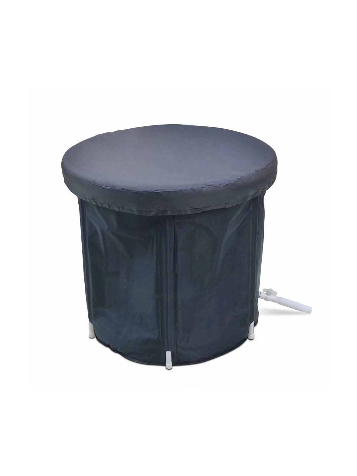 Składana przenośna dmuchana wanna balia do kąpieli morsowania 75 x 75 cm czarna