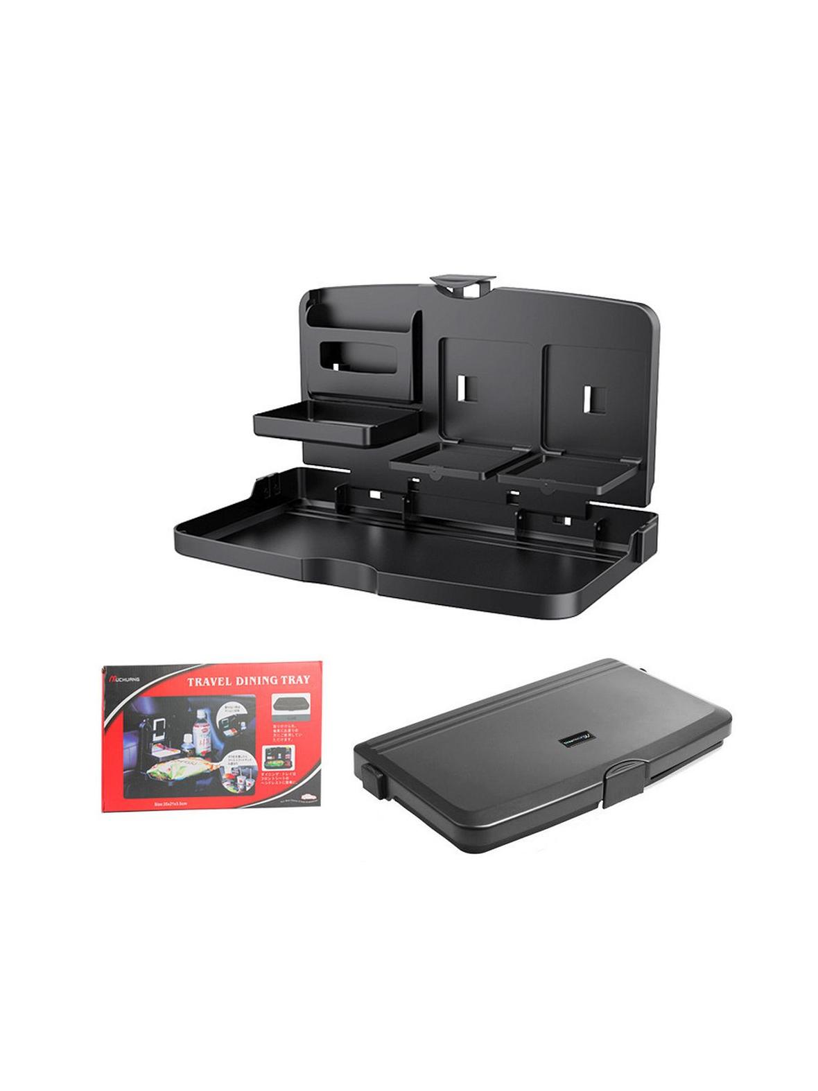 Składany stolik samochodowy z przegródkami czarny