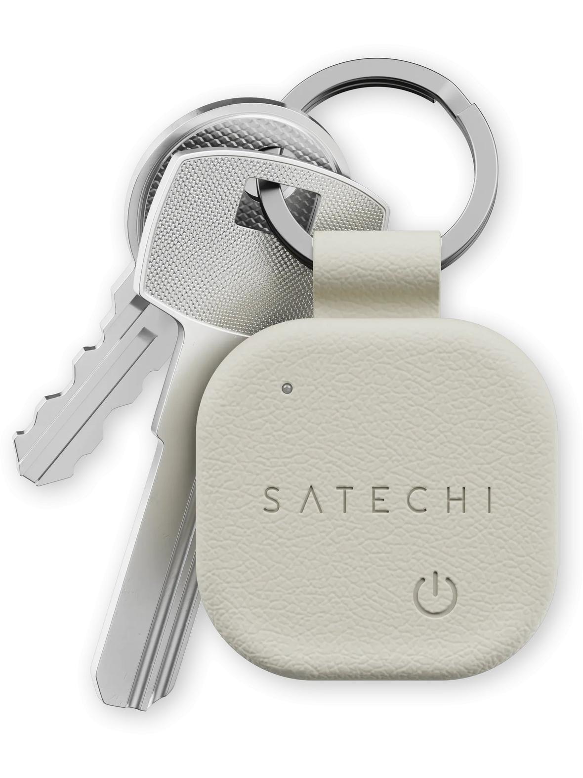 Lokalizator zgodny z Apple Find My Satechi w formie bleroka ze skóry wegańskiej ST-LKCFW sand
