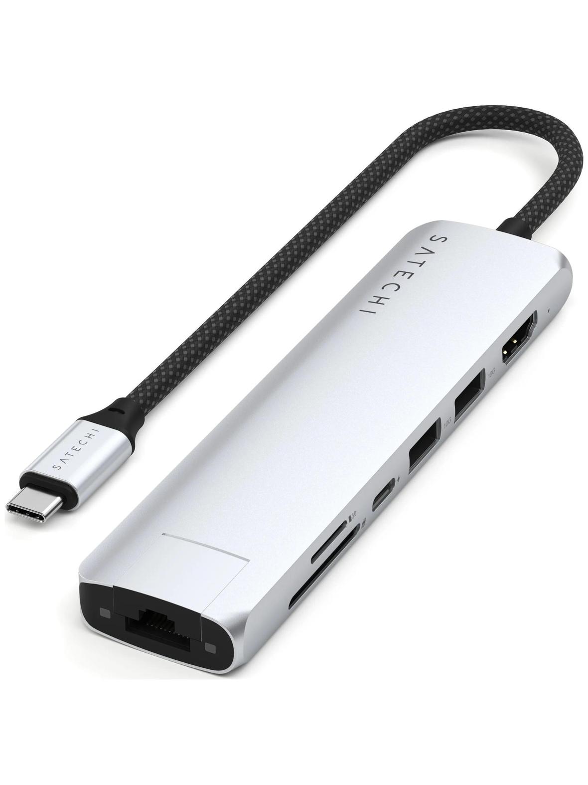 Adapter HUB 7w1 USB C Satechi Slim ST-P7SS srebrny