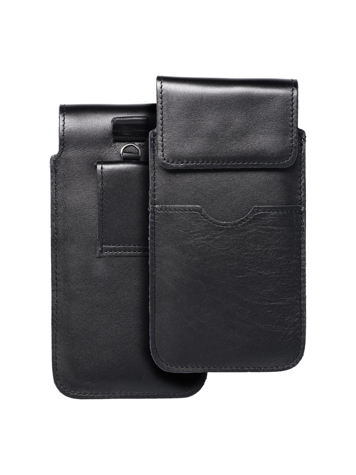Skórzany futerał uniwersalny / wsuwka z klapką - ROYAL / czarny - Rozmiar 2XL+wide - SAMSUNG A12 / NOTE 9 / XIAOMI REDMI NOTE 10 PRO