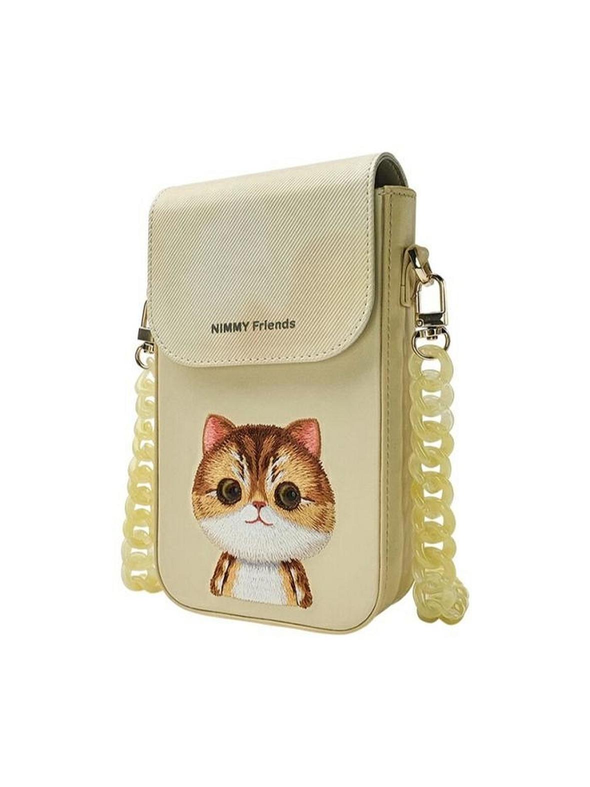 NIMMY zestaw 3w1 torebka na telefon + protfel + etui na lokalizator BIG EYED PET 2.0 Cat khaki