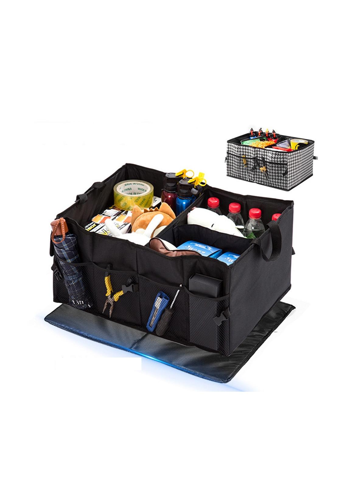 Składany pojemnik organizer do bagażnika samochodowego (materiał Oxford) czarny
