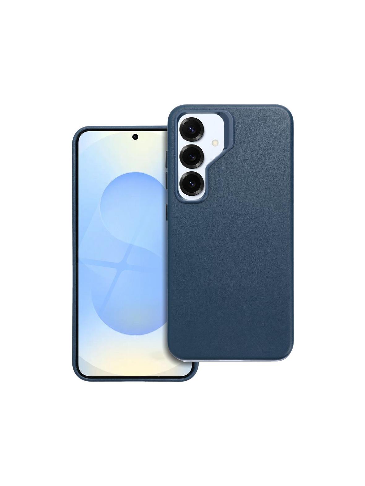 Futerał LEATHER MAG COVER kompatybilny z MagSafe do SAMSUNG S25 niebieski