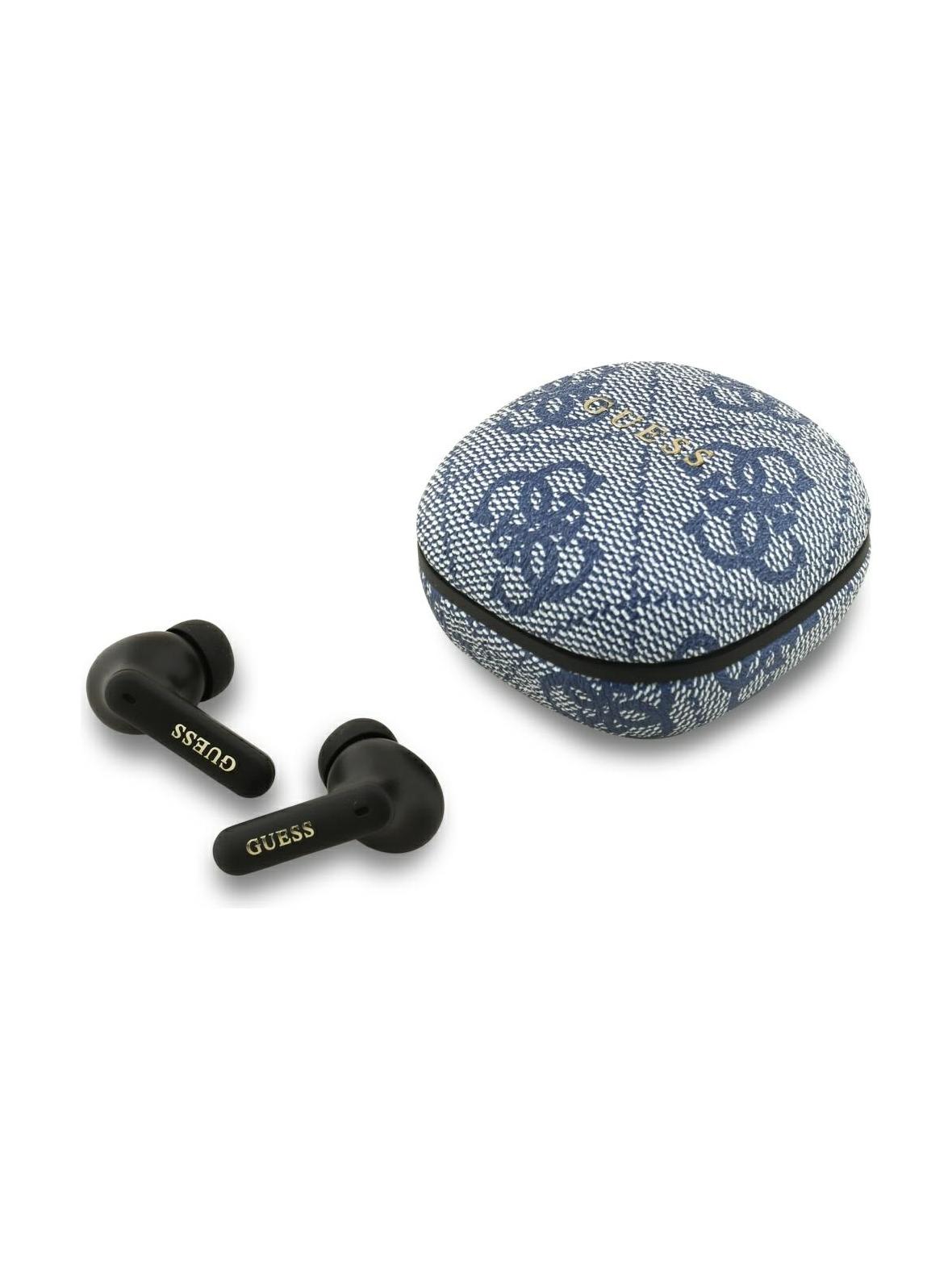 Słuchawki bezprzewodowe douszne Guess TWS ENC 4G Classic Metal Logo niebieskie