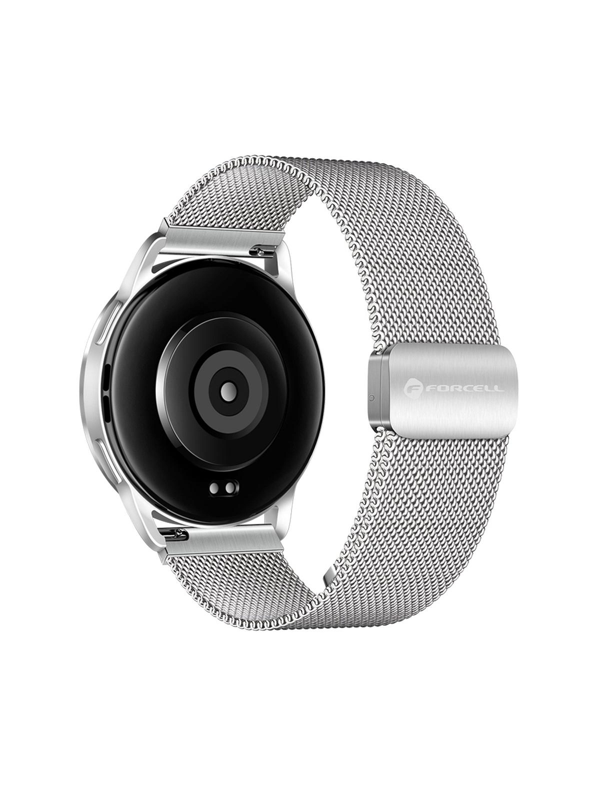 Pasek do Samsung Galaxy Watch Forcell F-Design FS11 magnetyczny stal 20 mm srebrny