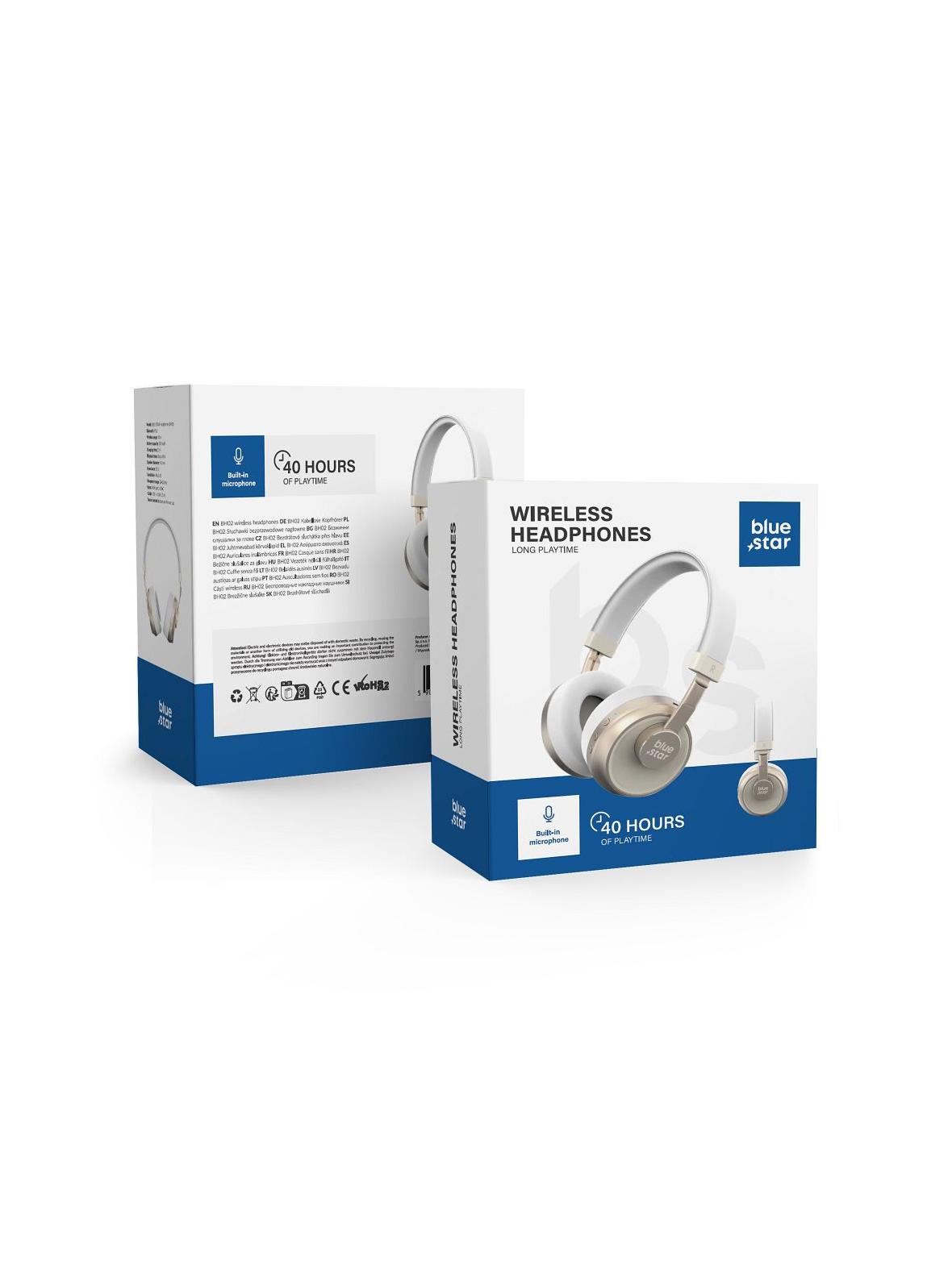 Słuchawki bezprzewodowe nauszne Blue Star BH02 białe