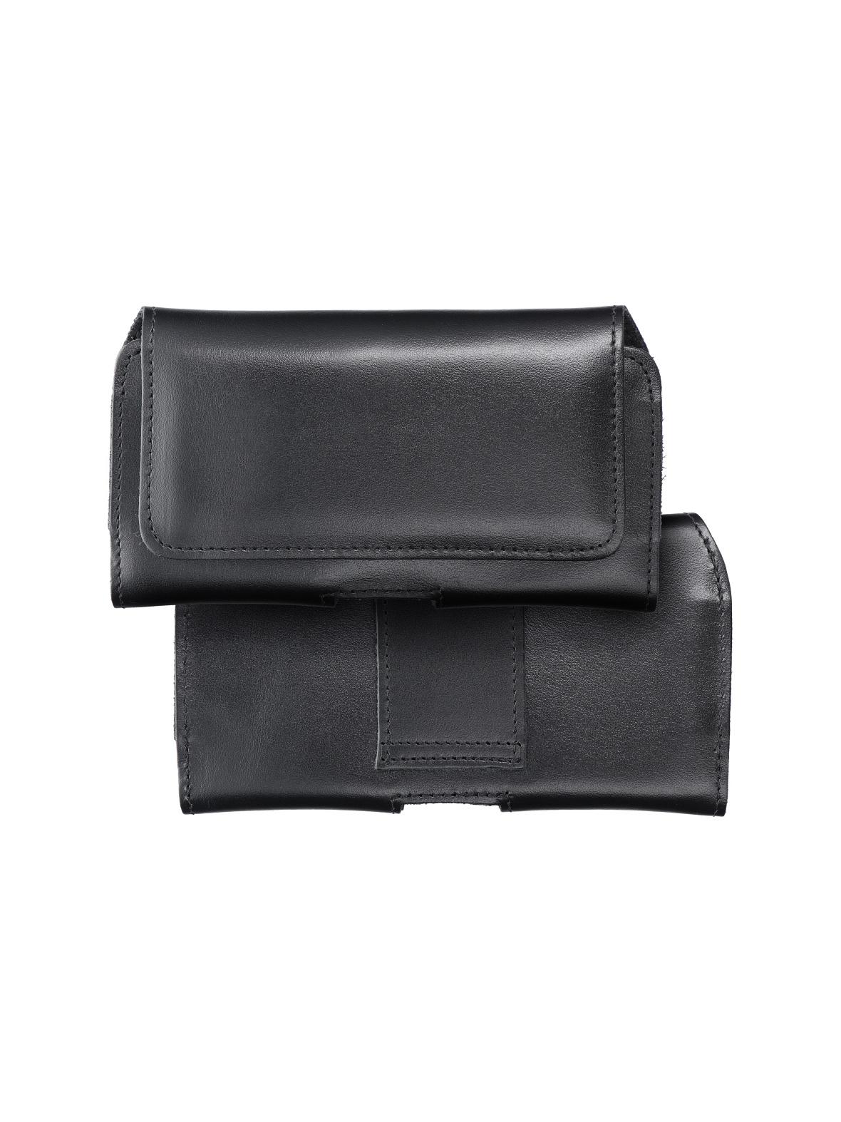 Kabura uniwersalna do paska skórzana ROYAL pozioma rozmiar M do IPHONE 12 MINI / 13 MINI / SAMSUNG A40 / S8 / XIAOMI 12 / Redmi 5A czarna