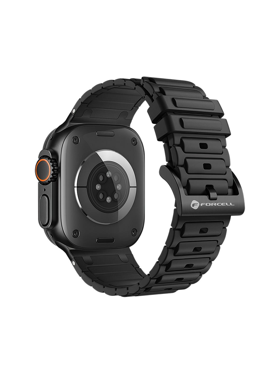 Pasek do Apple Watch Forcell F-Design FA06 dziurki silikon 38 / 40 / 41 mm czarny