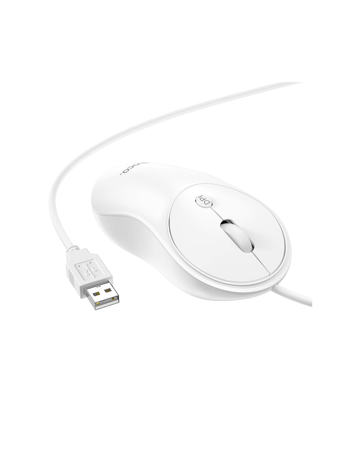 Myszka przewodowa Hoco USB A 1600 dpi GM13 biała