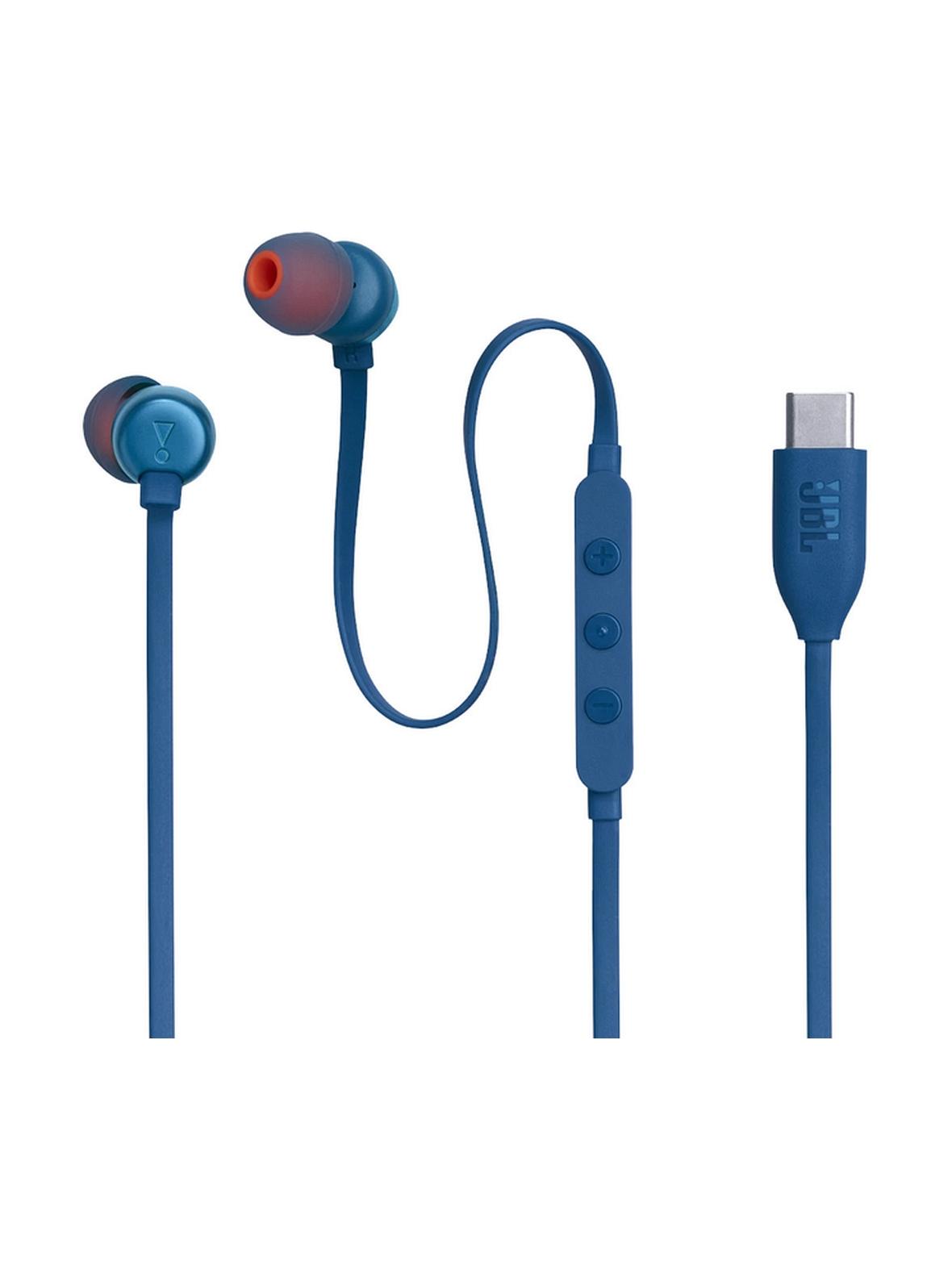 Słuchawki przewodowe douszne USB C JBL Tune 310C niebieskie