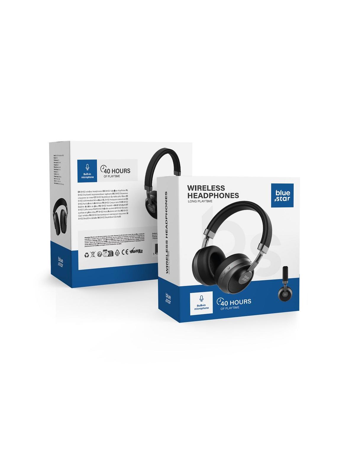 Słuchawki bezprzewodowe nauszne Blue Star BH02 czarne