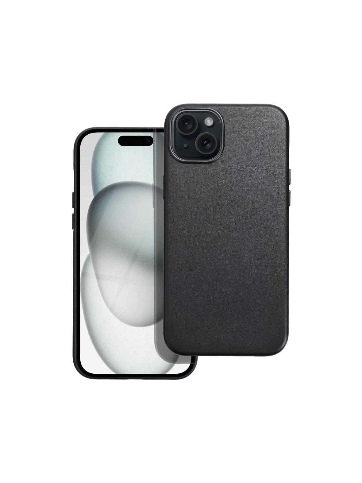 Futerał do iPhone 15 PLUS Leather Mag Cover zgodny z MagSafe czarny