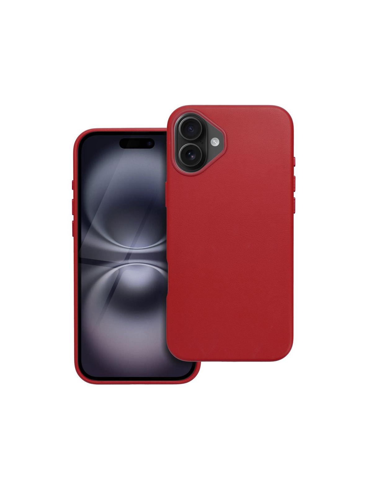 Futerał do iPhone 16 PLUS Leather Mag Cover zgodny z MagSafe czerwony