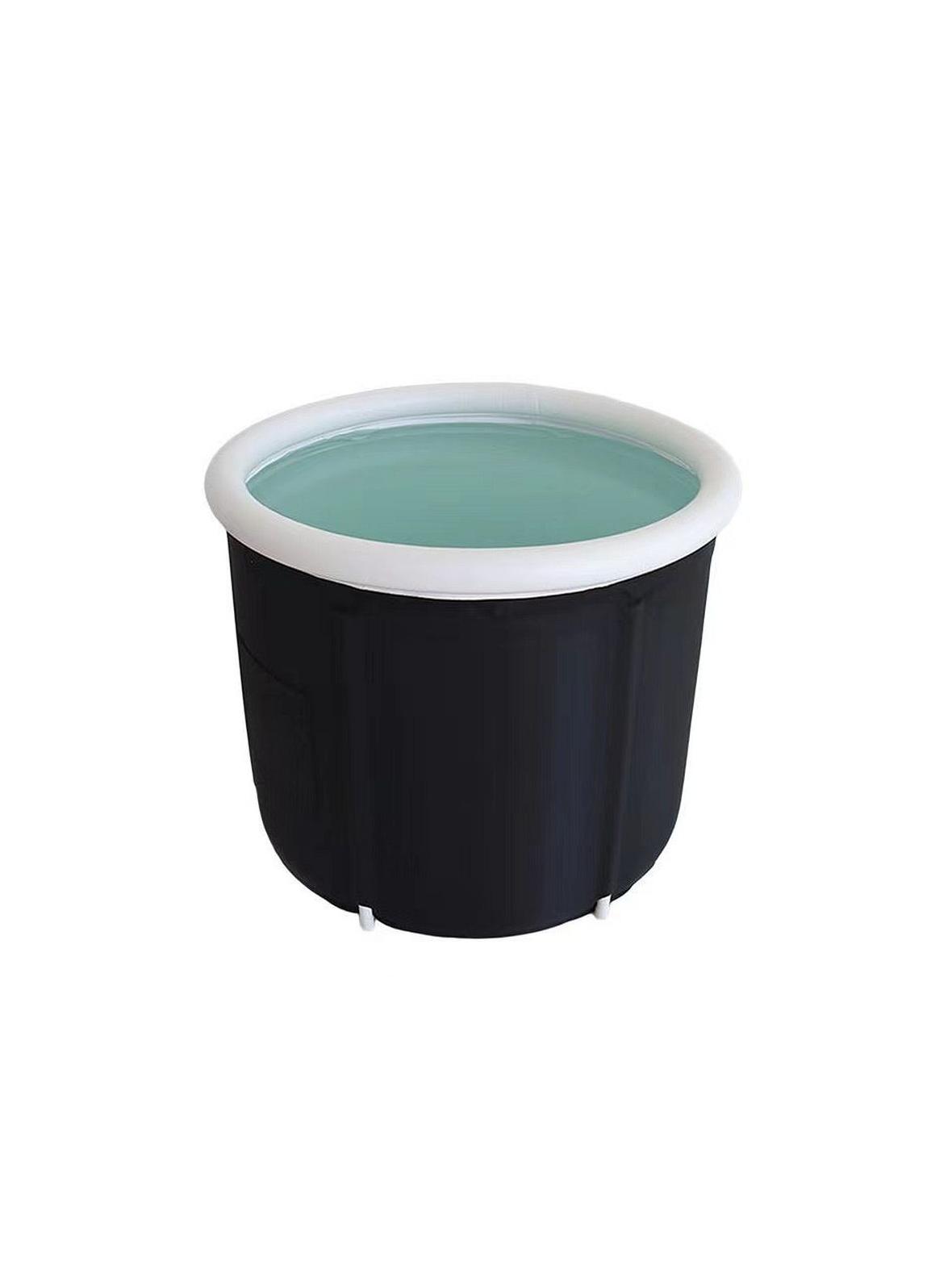 Składana przenośna dmuchana wanna balia do kąpieli morsowania 80 x 79 cm czarna