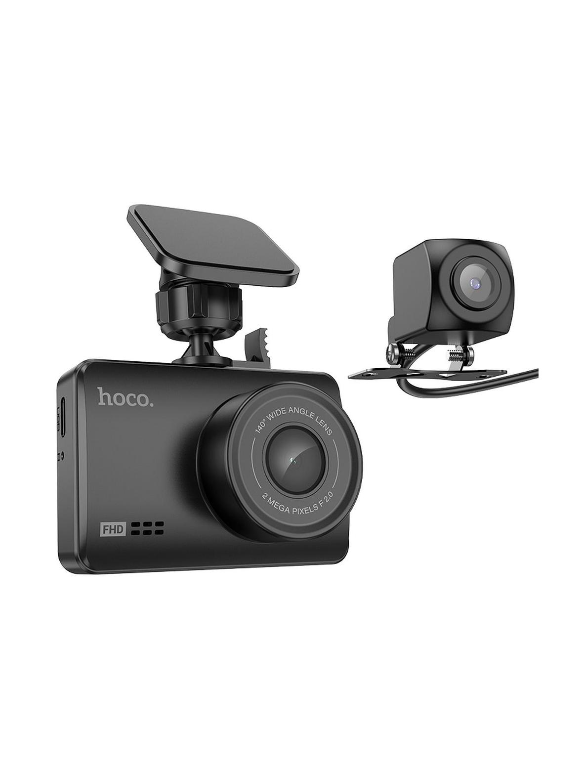 Kamera samochodowa Hoco z wyświetlaczem 2,45" 1080P/30fps + kamera tylna 720P/25fps DV3 czarna