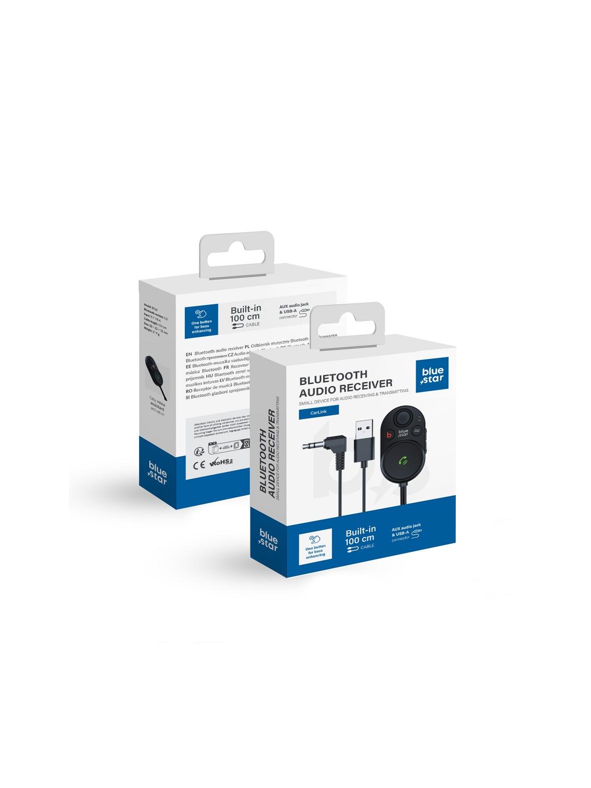 Transmiter samochodowy bluetooth Blue Star 2w1 CarLink BT62 czarny