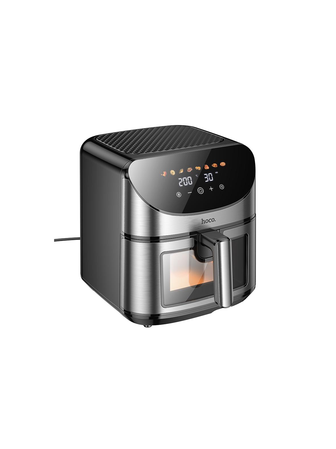 Frytkownica beztłuszczowa Air Fryer Hoco z ekranem dotykowym i okienkiem 8L 1700W HE21 czarna