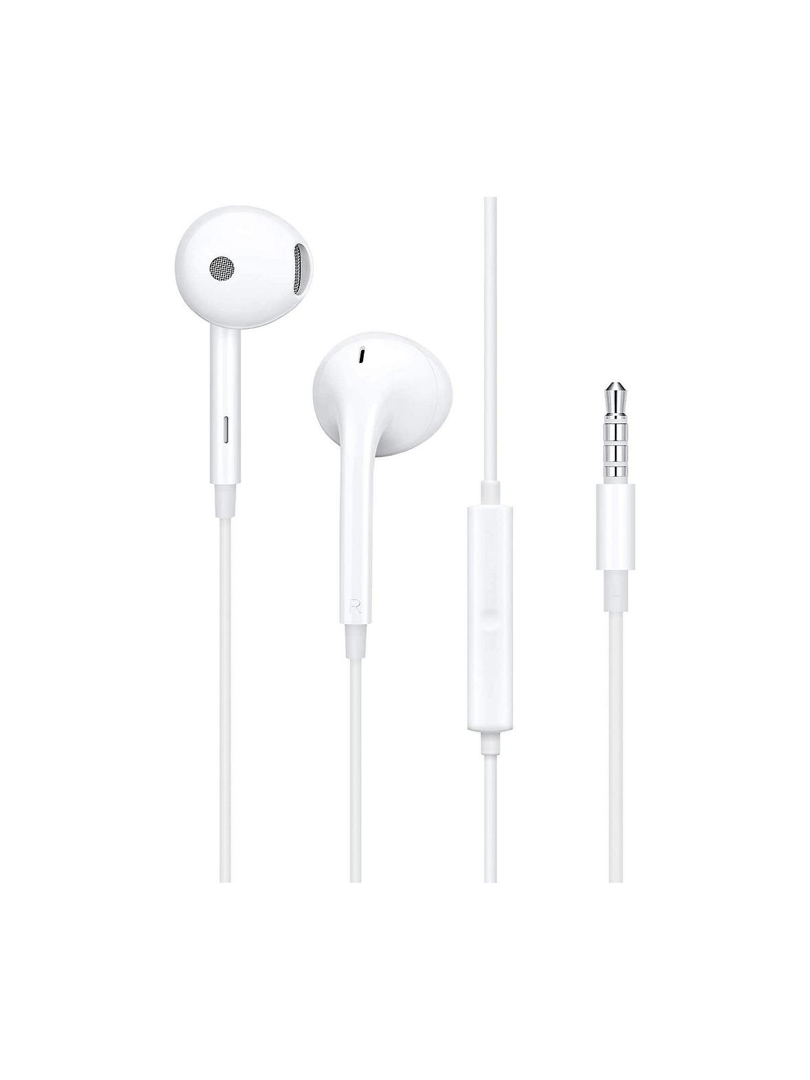 Oryginalne Słuchawki przewodowe douszne Jack 3,5 mm Oppo MH156 bulk białe